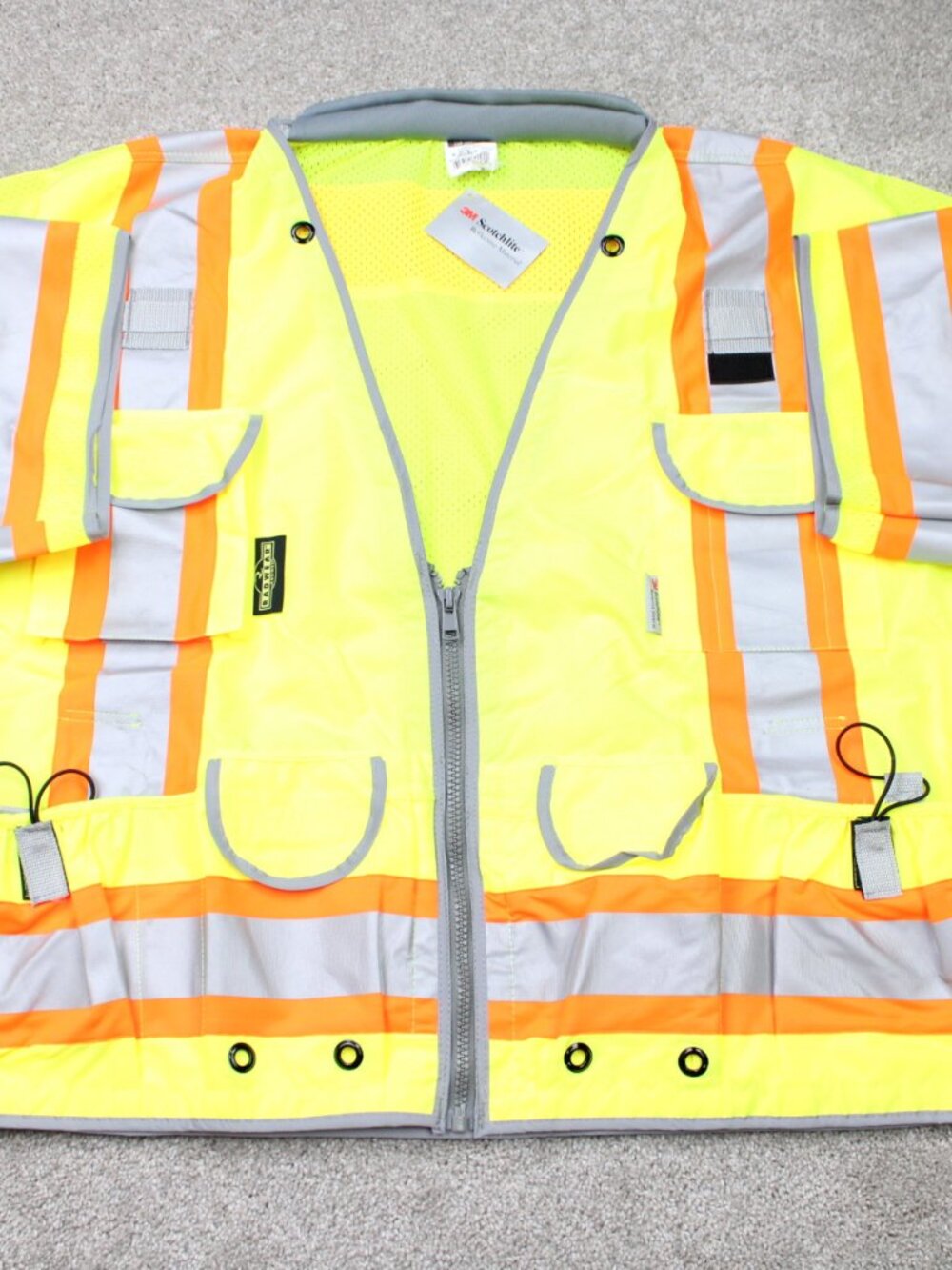 Radians Safety Vest NWT Mens 5XL Yellow Class 3 Roadway 3M Reflective SV55-3ZGD